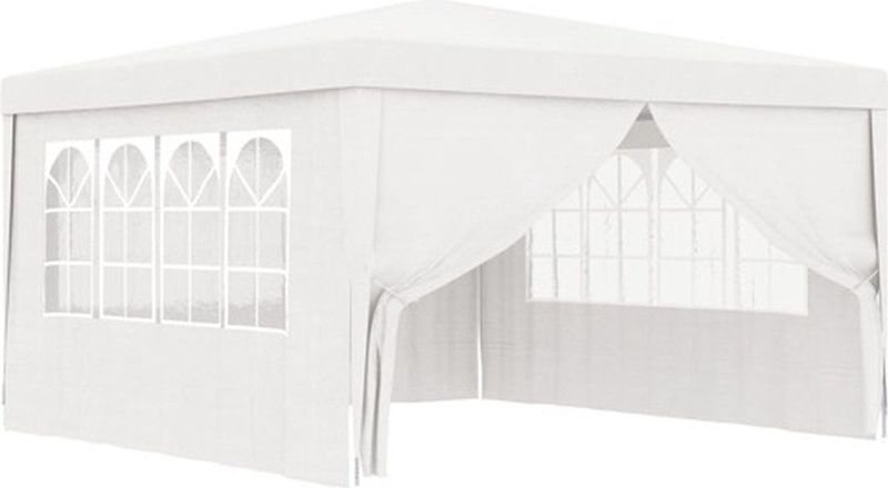 vidaXL - Partytent - Wit - 90 g/m² Polyethyleen - Inclusief Zijwanden