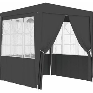 Profi-Partyzelt mit Seitenwänden 2,5×2,5m Anthrazit 90 g/m² Vidaxl