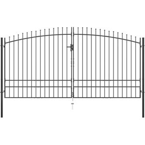 vidaXL - Hekpoort - dubbele - deur - met - speren - bovenkant - 400x248 - cm