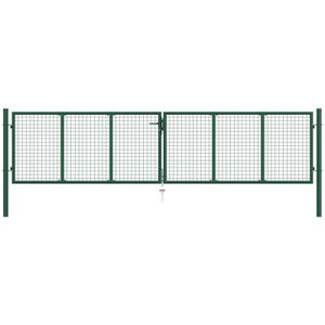 vidaXL - Gaaspoort - 390x100 - cm - staal - groen