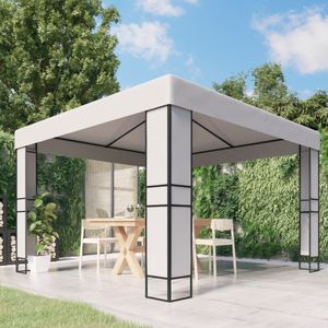 VidaXL Prieel Dubbel Dak 3x3 m Wit