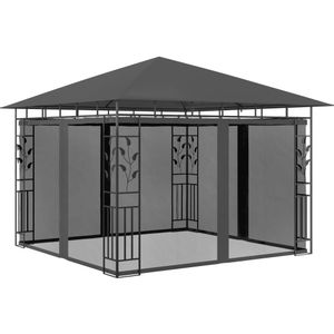vidaXL - Prieel - met - klamboe - 180 - g/m² - 3x3x2,73 - m - antraciet