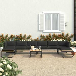 Vidaxl - 5-tlg. Garten-Ecksofa-Set mit Auflagen Aluminium und wpc