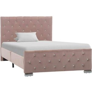 vidaXL Bettgestell Rosa Samt 100x200 cm