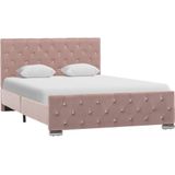 vidaXL Bedframe fluweel roze 120x200 cm