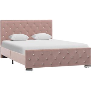 Bettgestell Rosa Samt 120x200 cm Vidaxl