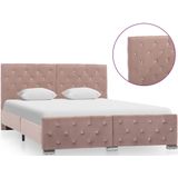 VidaXL Bedframe Fluweel Roze 140x200 cm