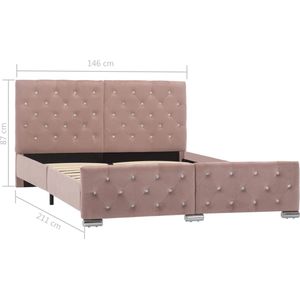 VidaXL Bedframe Fluweel Roze 140x200 cm