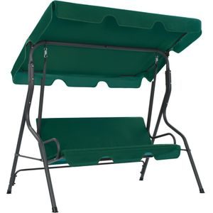 vidaXL Schommelbank 170x110x153 cm stof groen