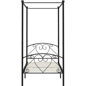 vidaXL-Hemelbedframe-metaal-zwart-90x200-cm