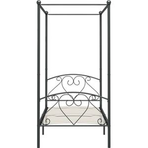 vidaXL Hemelbedframe metaal grijs 90x200 cm