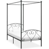 vidaXL Himmelbett-Gestell Grau Metall 120 x 200 cm