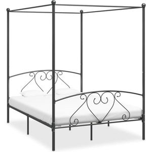 VidaXL Hemelbedframe Metaal Grijs 160x200 cm