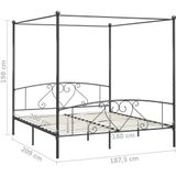 Himmelbett-Gestell Grau Metall 180 x 200 cm Vidaxl