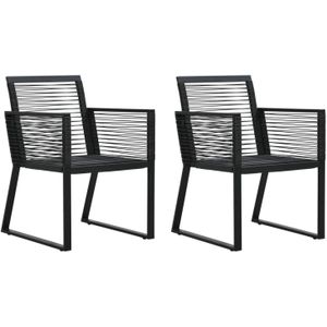 VidaXL Tuinstoelen 2 st PVC-Rattan Zwart