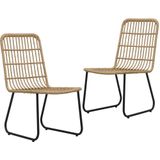 Tuinstoelen Mariska 2 stuks poly rattan naturel