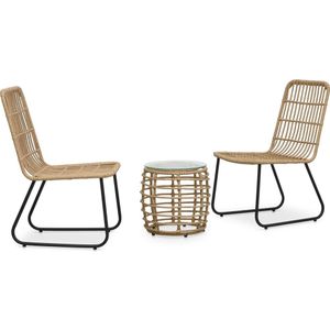 Tuinset Hanz naturel Bistroset poly rattan