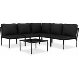 VidaXL 6-delige Loungeset met Kussens - PVC Zwart