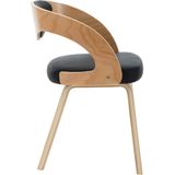 vidaXL Eetkamerstoelen 6 st gebogen hout en kunstleer zwart