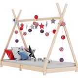 vidaXL - Kinderbedframe - massief - grenenhout - 90x200 - cm