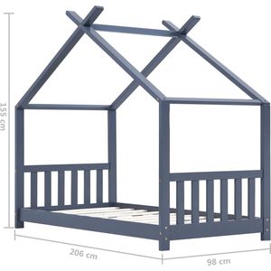 VidaXL Kinderbedframe Massief Grenenhout Grijs 90x200 cm