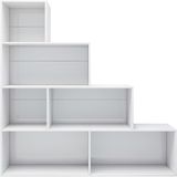 vidaXL-Boekenkast/kamerscherm-155x24x160-cm-bewerkt-hout-hoogglans-wit