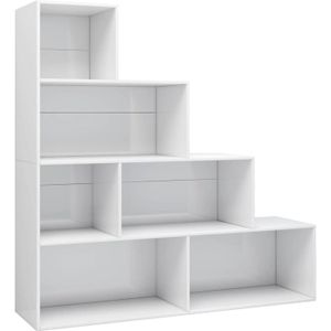 vidaXL-Boekenkast/kamerscherm-155x24x160-cm-bewerkt-hout-hoogglans-wit