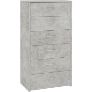 vidaXL-Dressoir-met-6-lades-50x34x96-cm-bewerkt-hout-betongrijs