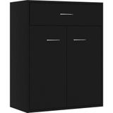 vidaXL - Dressoir - 60x30x75 - cm - bewerkt - hout - zwart