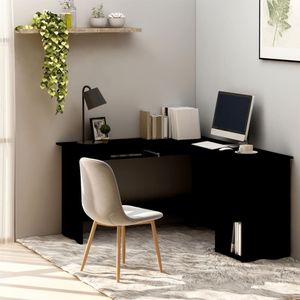 vidaXL - Hoekbureau L-vormig - Zwart - Bewerkt Hout - 120x140x75 cm