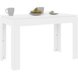 VidaXL Eettafel 120x60x76 cm Hoogglans Wit - Spaanplaat