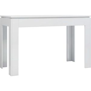 VidaXL Eettafel 120x60x76 cm Hoogglans Wit - Spaanplaat