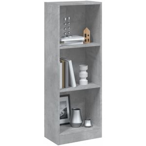 Vidaxl - Bücherregal 3 Fächer Betongrau 40x24x109 cm Holzwerkstoff