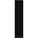 vidaXL-Boekenkast-met-5-schappen-40x24x175-cm-bewerkt-hout-zwart