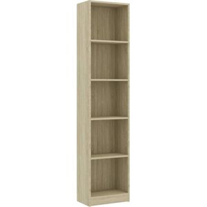 vidaXL-Boekenkast-met-5-schappen-40x24x175-cm-bewerkt-hout-sonoma-eik