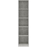 vidaXL-Boekenkast-met-5-schappen-40x24x175-cm-bewerkt-hout-betongrijs