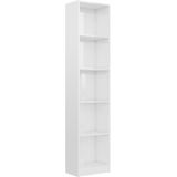 vidaXL-Boekenkast-5-schappen-40x24x175-cm-bewerkt-hout-hoogglans-wit