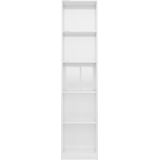 vidaXL-Boekenkast-5-schappen-40x24x175-cm-bewerkt-hout-hoogglans-wit
