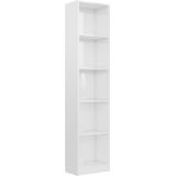 vidaXL-Boekenkast-5-schappen-40x24x175-cm-bewerkt-hout-hoogglans-wit