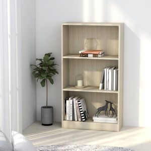 VidaXL Boekenkast 3 Schappen 60x24x109 cm Bewerkt Hout Sonoma Eik