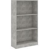 VidaXL Boekenkast 3 Schappen 60x24x109 cm Bewerkt Hout Betongrijs