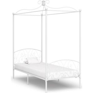 vidaXL Hemelbedframe metaal wit 90x200 cm