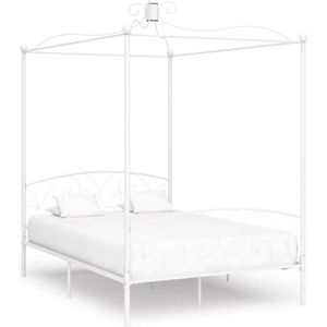 vidaXL-Hemelbedframe-metaal-wit-120x200-cm