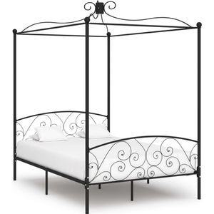 vidaXL - Hemelbedframe - metaal - zwart - 140x200 - cm