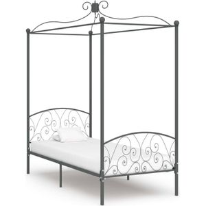 Hemelbedframe metaal grijs 100x200 cm