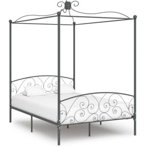 VidaXL Hemelbedframe Metaal Grijs 140x200 cm