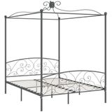 vidaXL-Hemelbedframe-metaal-grijs-160x200-cm