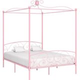 vidaXL Hemelbedframe metaal roze 160x200 cm