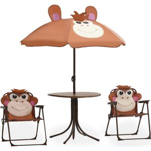 3-delige Bistroset voor kinderen met parasol bruin