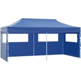 vidaXL - Partytent - Blauw - Staal - Inklapbaar 3x6 m